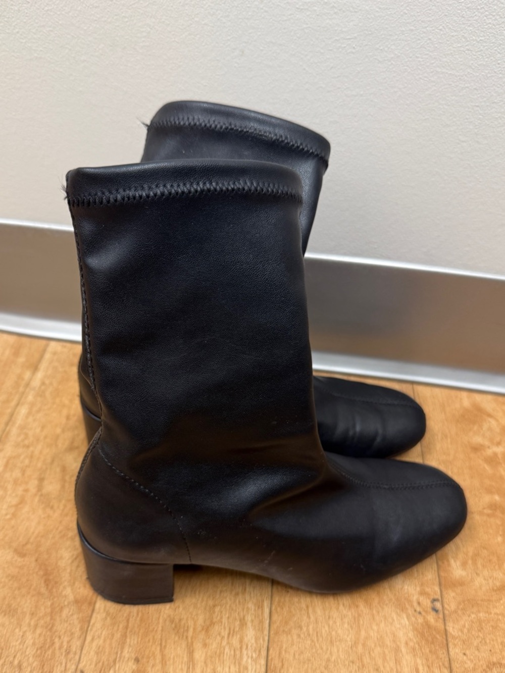 Zara Black Women's Mid-Calf Stretch Sock Boot Boots Size 6